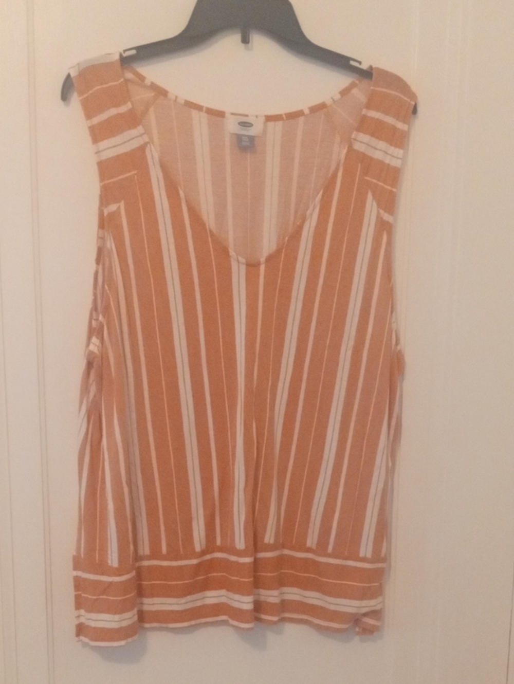 women XXL pink white striped sleeveless top
